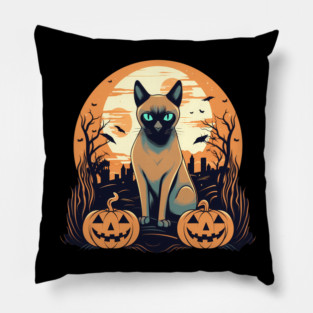 Tonkinese Cat Halloween, Cat Lover Pillow