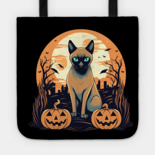 Tonkinese Cat Halloween, Cat Lover Tote