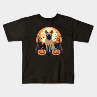 Tonkinese Cat Halloween, Cat Lover Kids T-Shirt