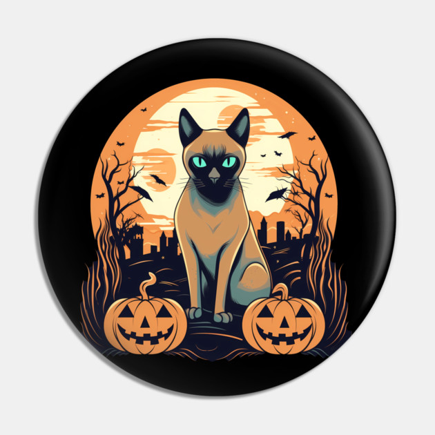 Tonkinese Cat Halloween, Cat Lover Pin by logiamerch