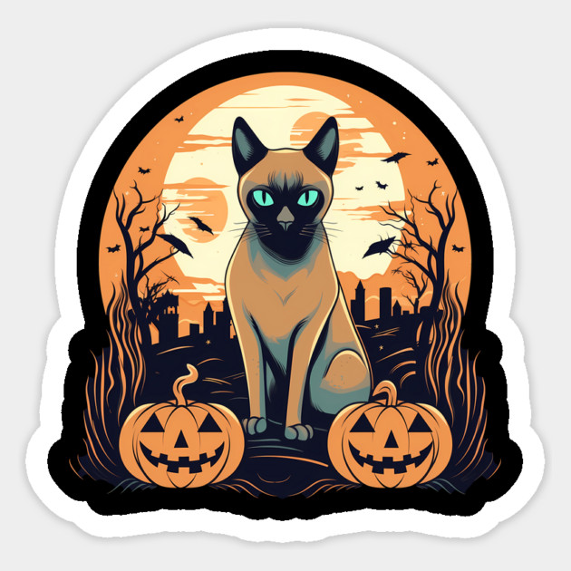 Tonkinese Cat Halloween, Cat Lover Sticker by logiamerch
