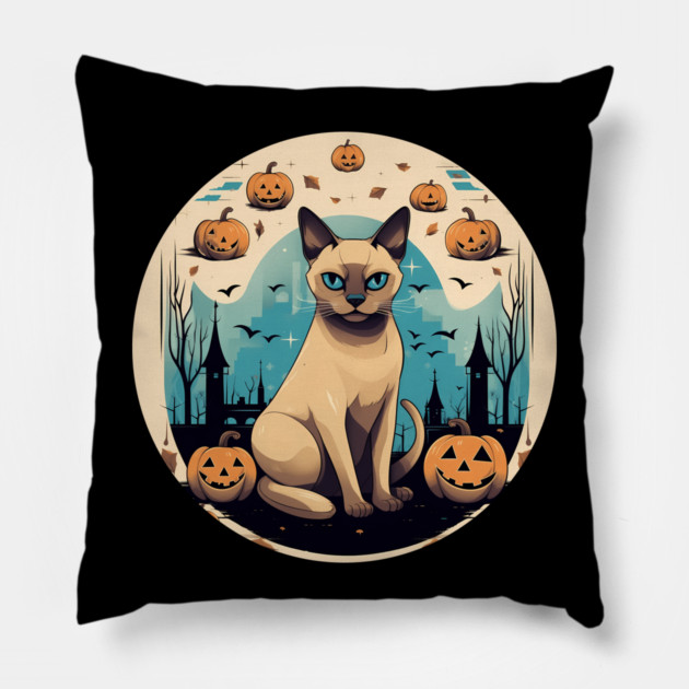 Tonkinese Cat Halloween, Cat Lover Pillow by logiamerch