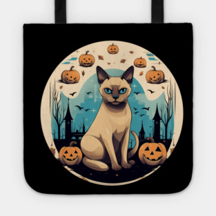 Tonkinese Cat Halloween, Cat Lover Tote