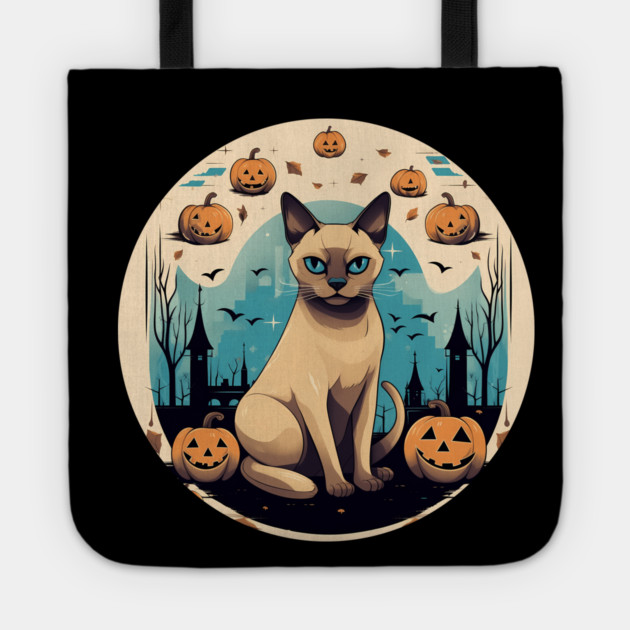 Tonkinese Cat Halloween, Cat Lover Tote by logiamerch
