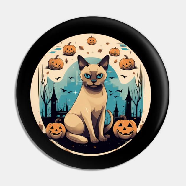Tonkinese Cat Halloween, Cat Lover Pin by logiamerch