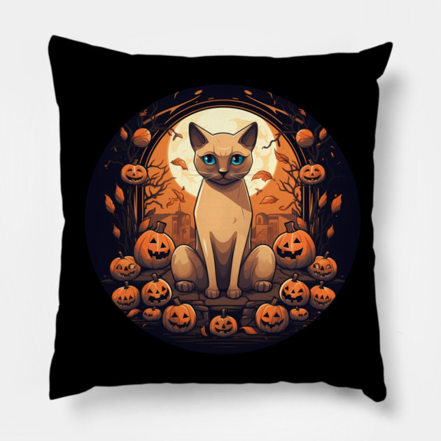 Tonkinese Cat Halloween, Cat Lover Pillow by logiamerch