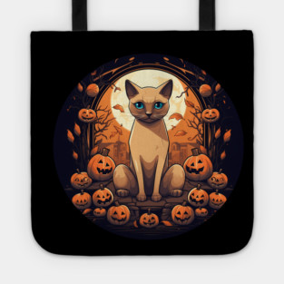 Tonkinese Cat Halloween, Cat Lover Tote