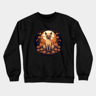 Tonkinese Cat Halloween, Cat Lover Crewneck Sweatshirt
