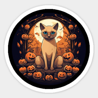 Tonkinese Cat Halloween, Cat Lover Sticker