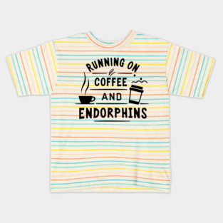Running on Coffee and Endorphins Kids T-Shirt