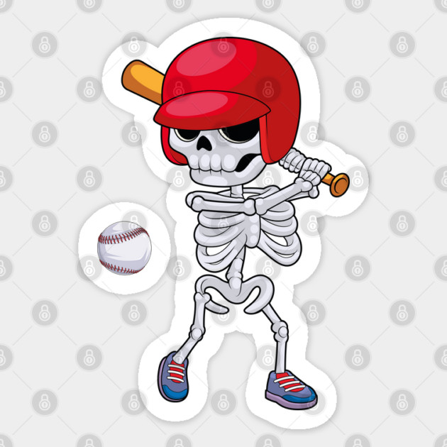 Skeleton Baseball: A Home Run from the Afterlife Sticker by GoshWow®
