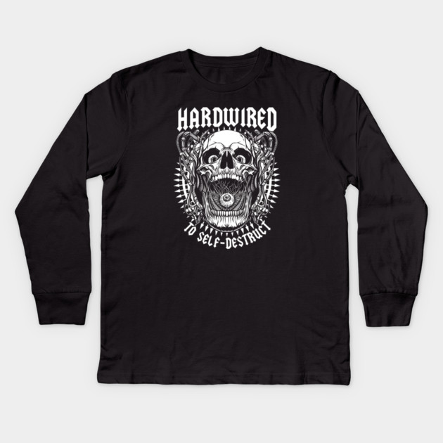 HARDWIRED Kids Long Sleeve T-Shirt by artslaves