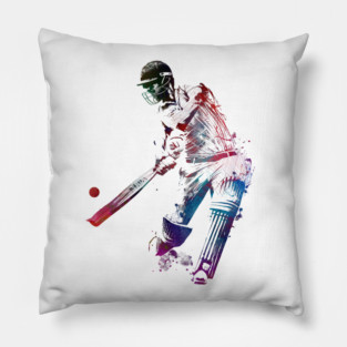 Cricket sport art #cricket Pillow