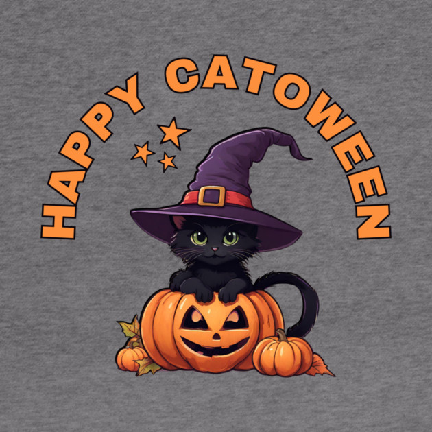 Happy Catoween Black Kitten Cat and Pumpkins Cheeky Witch® by Cheeky Witch