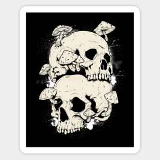 Mushroomed Minds: The Fungi Skull Takeover Sticker