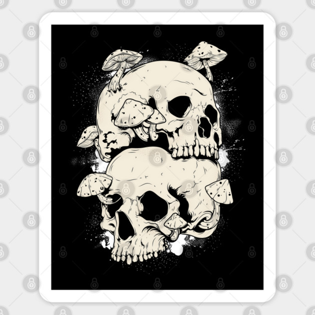 Mushroomed Minds: The Fungi Skull Takeover Sticker by GoshWow®