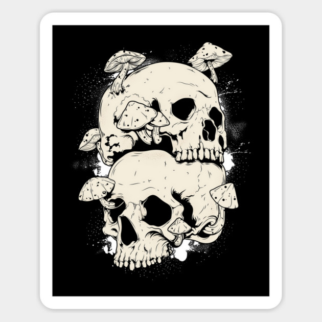 Mushroomed Minds: The Fungi Skull Takeover Magnet by GoshWow®