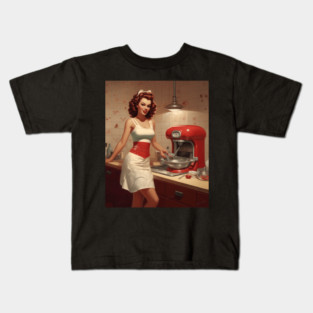 A Pin Up Girl in the Kitchen Kids T-Shirt