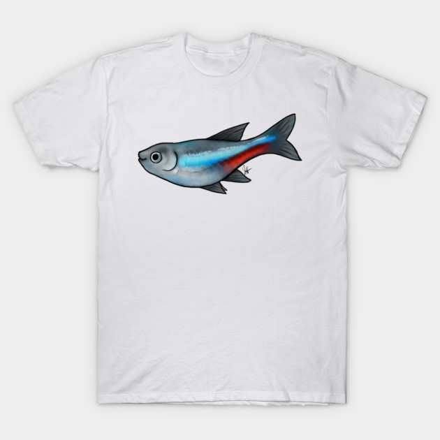 Fish - Tetras - Neon Tetra T-Shirt by Jen's Dogs Custom Gifts and Designs