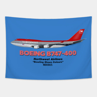 Boeing B747-400 - Northwest Airlines "Bowling Shoes Colours" Tapestry