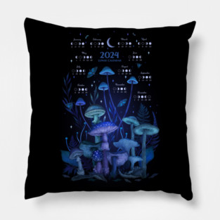 2024 Luna Calendar - Nighty Enchanting Mushrooms Pillow