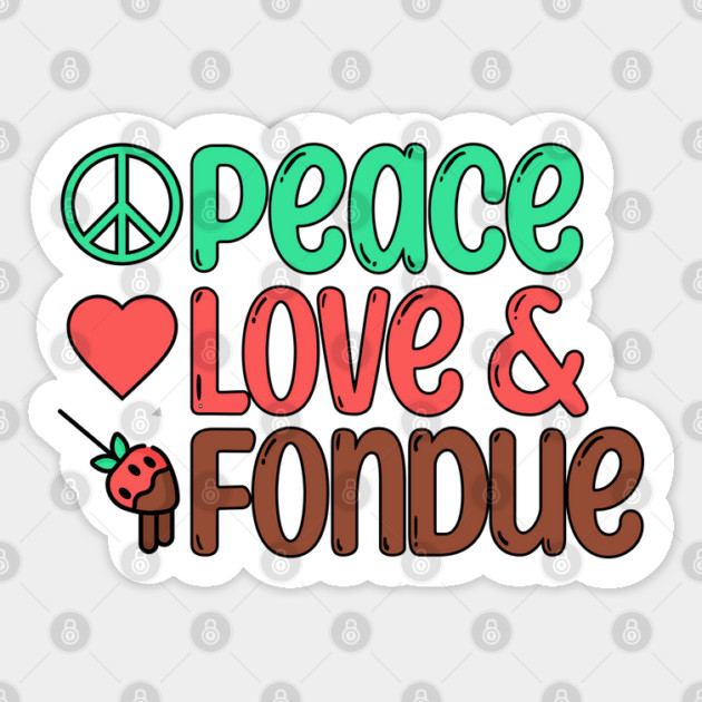 Retro Peace, Love, Chocolate Fondue Sticker by HolidayBug