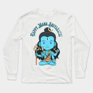 Lord Shiva in Lotus Pose Long Sleeve T-Shirt