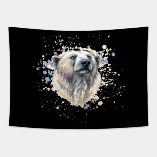 Watercolor Polar Bear Tapestry