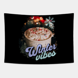 Winter Vibes Hot Cocoa Tapestry