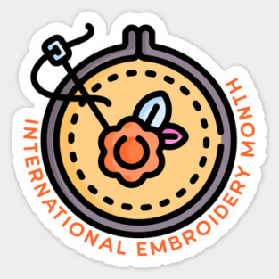 International Embroidery Month Sticker