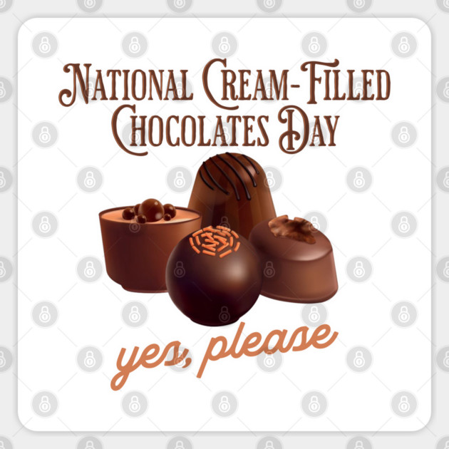 National Cream-Filled Chocolates Day Sticker by HolidayBug