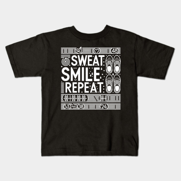 Sweat Smile Repeat Kids T-Shirt by Frank Ring