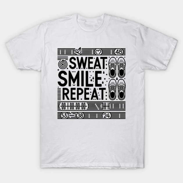 Sweat Smile Repeat T-Shirt by Frank Ring