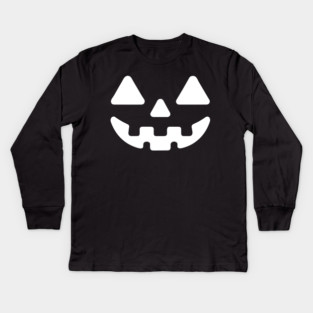Jack o Lantern Pumpkin Face Kids Long Sleeve T-Shirt
