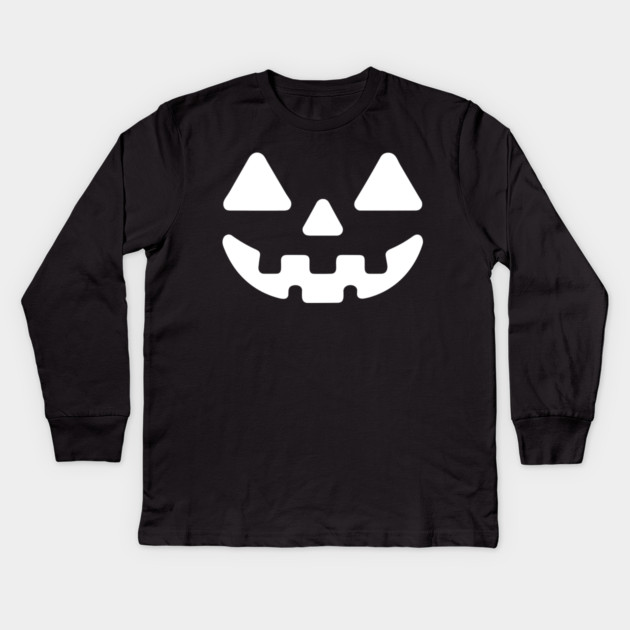 Jack o Lantern Pumpkin Face Kids Long Sleeve T-Shirt by Frank Ring