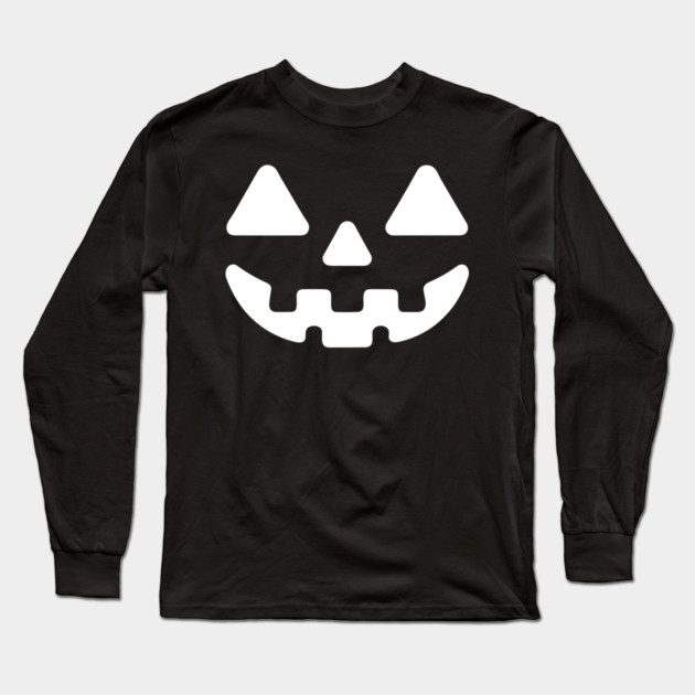 Jack o Lantern Pumpkin Face Long Sleeve T-Shirt by Frank Ring