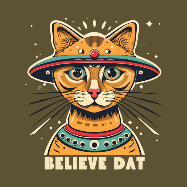 Alien Cat Believe Dat by The WYLD Tribe