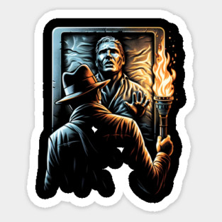 Archaeologist Discovers Galactic Smuggler in Frozen in Carbonite - Funny Sticker