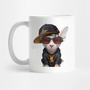 White Sphynx Cat Hip-Hop Super Star Mug