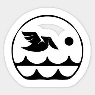Pelican Circle Sticker