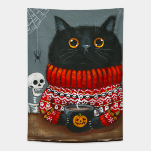 Waiting For Halloween Tapestry