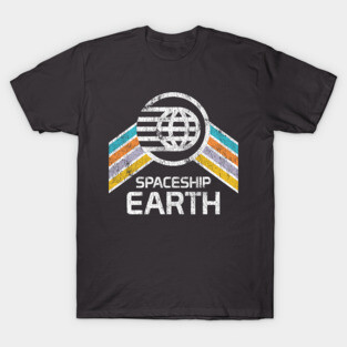 Spaceship Earth Vintage Distressed Design T-Shirt