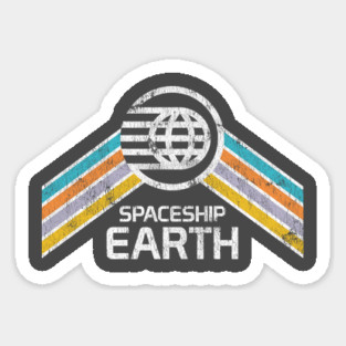 Spaceship Earth Vintage Distressed Design Sticker