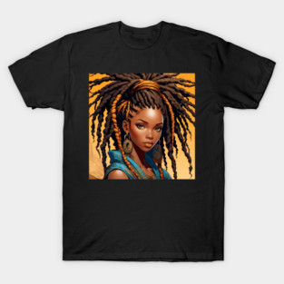 Beautiful Black Girl with Cool Dreads T-Shirt