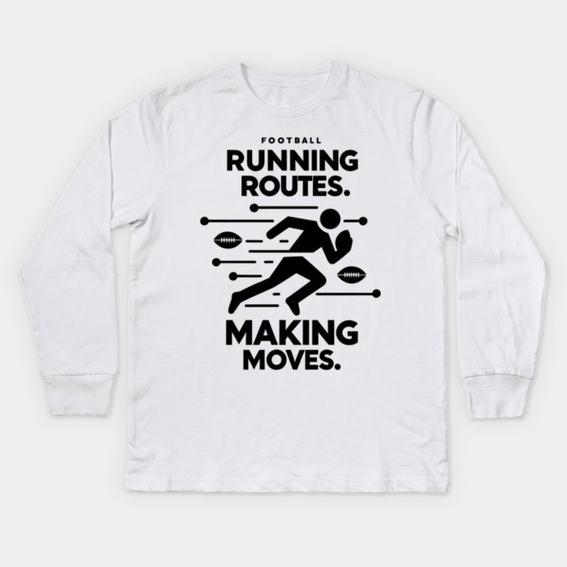 Running Routes Making Moves Kids Long Sleeve T-Shirt by Frank Ring