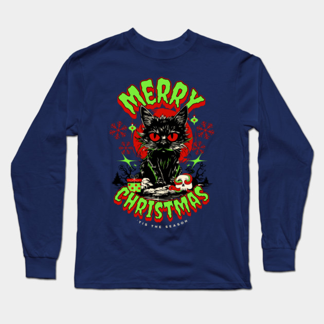 Horror Fan Christmas Greetings Long Sleeve T-Shirt by HolidayBug
