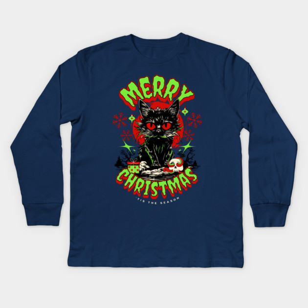 Horror Fan Christmas Greetings Kids Long Sleeve T-Shirt by HolidayBug