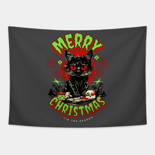 Horror Fan Christmas Greetings Tapestry by HolidayBug