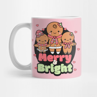 Retro Merry & Bright Gingerbread Man Mug