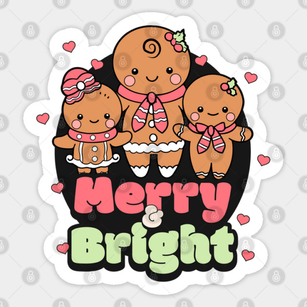 Retro Merry & Bright Gingerbread Man Sticker by HolidayBug